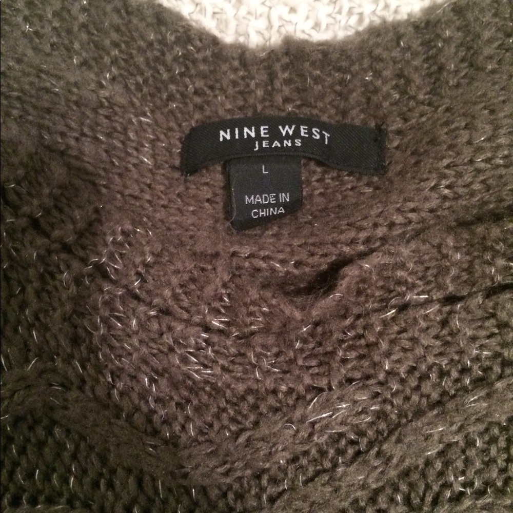 Nine West jeans- size L brown and silver sweater